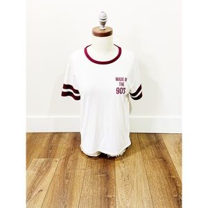 made in the 90’s millennial y2k striped sleeve cotton baseball t shirt